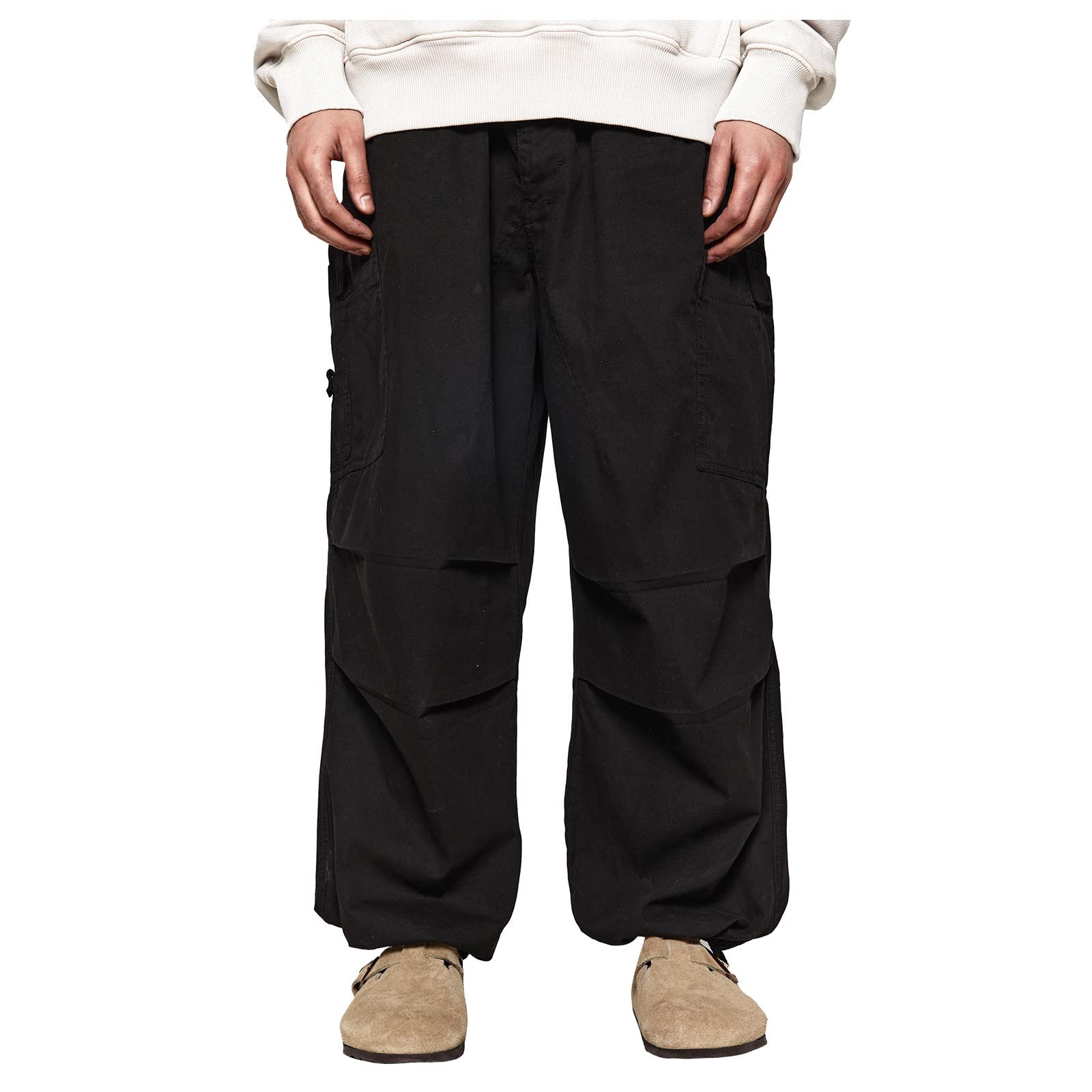 SJWCLYS Outdoor Hiking Streetwear Cargo Pants,Men's Cargo Pants Elastic Waist Pants Hip Hop Baggy Harem Pants