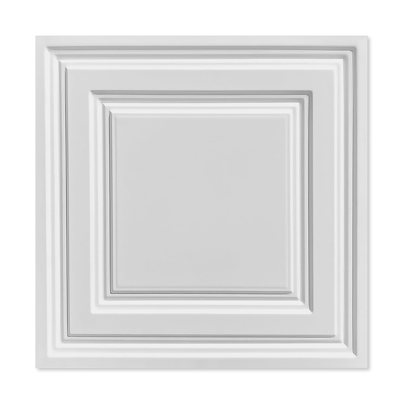 Noooza 2ft x 2ft Drop Ceiling Tiles, White Icon Relief Ceiling Tiles 24 x 24in.Waterproof, Washable and Fire-Rated - Reusable - High-Grade PVC to Prevent Breakage Cover 48 Sq. Ft, Pack of 12 Tiles