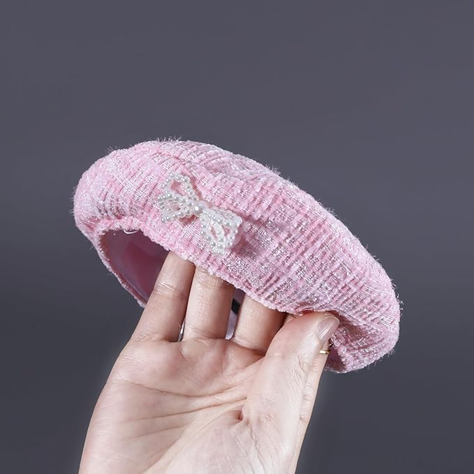 Disfraz para Mascotas con Sombrero Boina y Collar de Volantes, Rosa, Talla Única miniatura 3