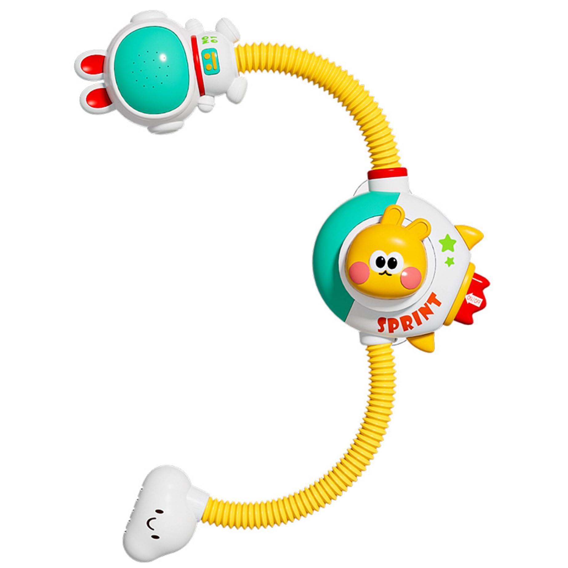 Giochi da bagno per bambini da 1 a 3 anni, Soffione doccia a forma di coniglio con batteria ricaricabile, Giochi da bagno per bambini da 3 5 anni, Modalità manuale e ricaricabile, Sciacquatrice del