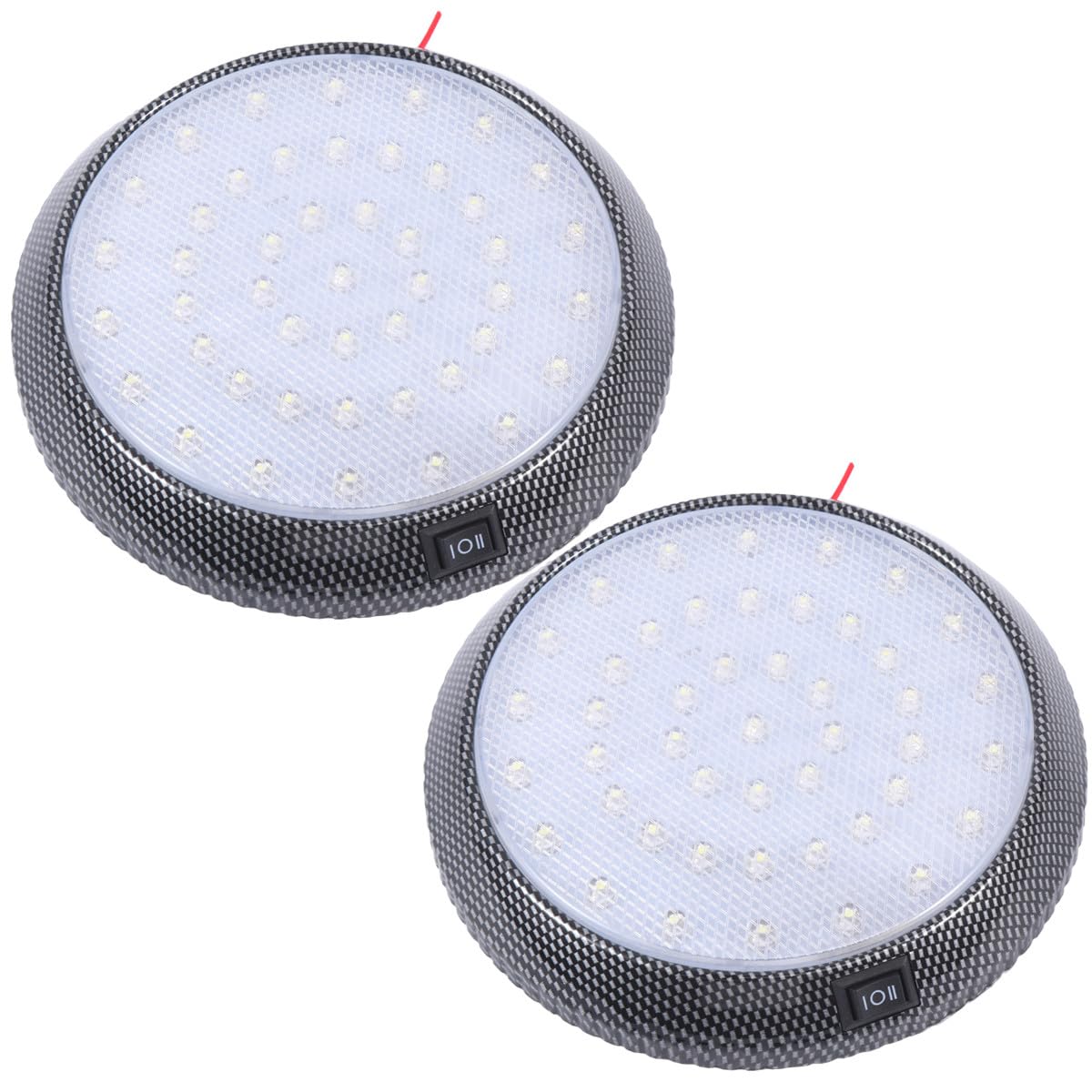 SHINEOFI Phares LED pour Voiture Intérieur, Plafonnier Rond en Plastique 2pcs Pulvérisation pour Améliorer le Plaisir de Conduite