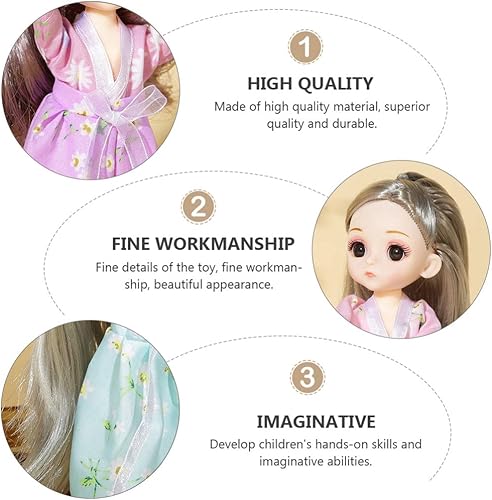 Miniatura 9 de Tomaibaby 6 piezas de muñeca de princesa juguetes chinos muñecas niñas bebé niña jugar juguetes para jardín de infantes disfraces en el hogar