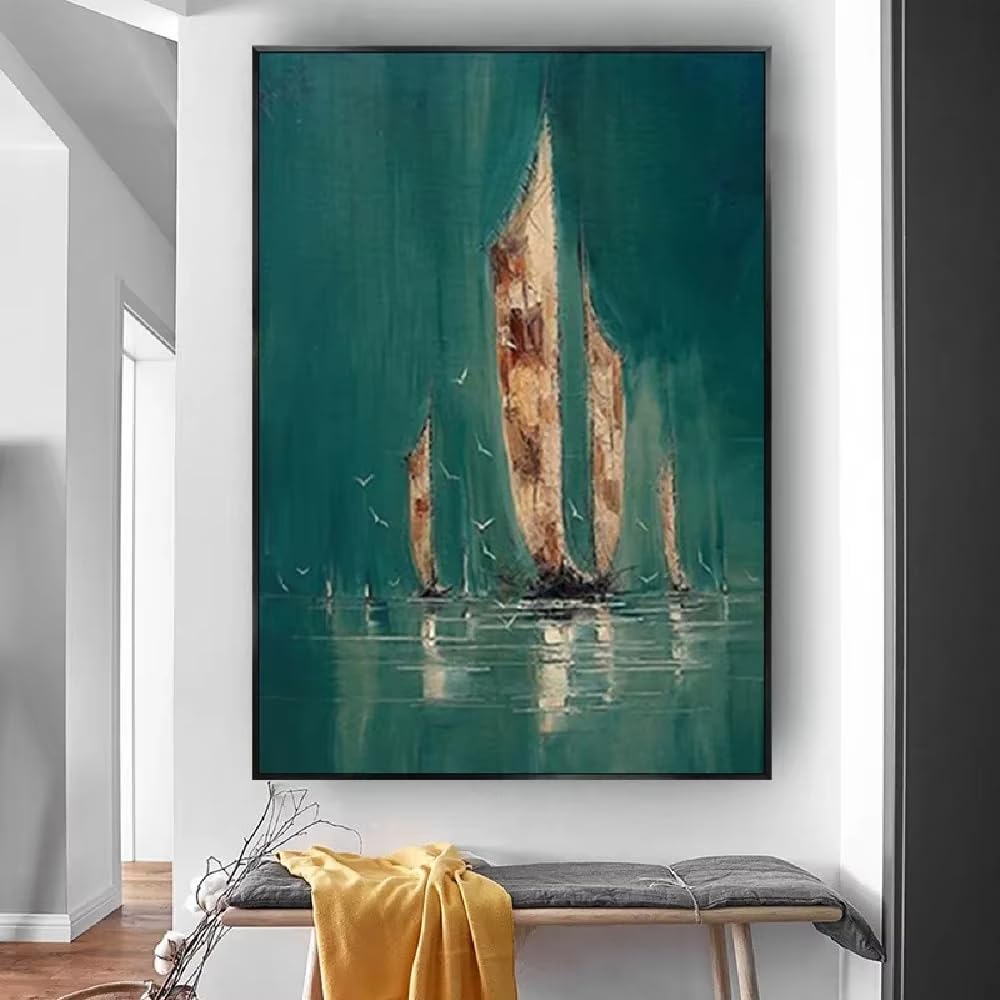 DFZEWKI Sail Boat Seascape Canvas Modern Wall Decor Wall Art Landscape for Living Room Home Decor Wall Art Prints Ideal(50x75cm(20x30in)/No frame)