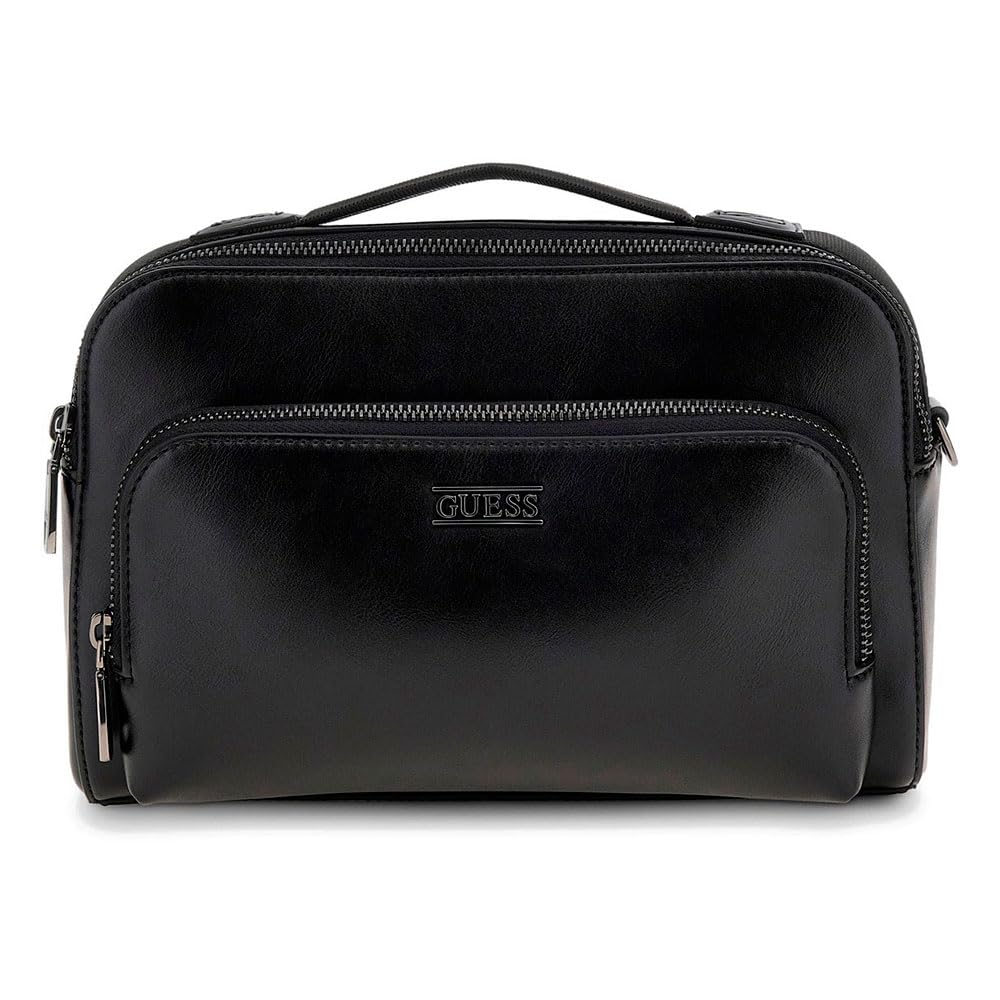 GUESS bolso bandolera Boston Double Zip Camera Bag Black negro
