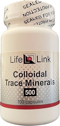 LifeLink 's Coloidal Trace Minerals | 100 cápsulas | Suplemento multimineral | Sin gluten y sin OMG | Fabricado en los Estados Unidos