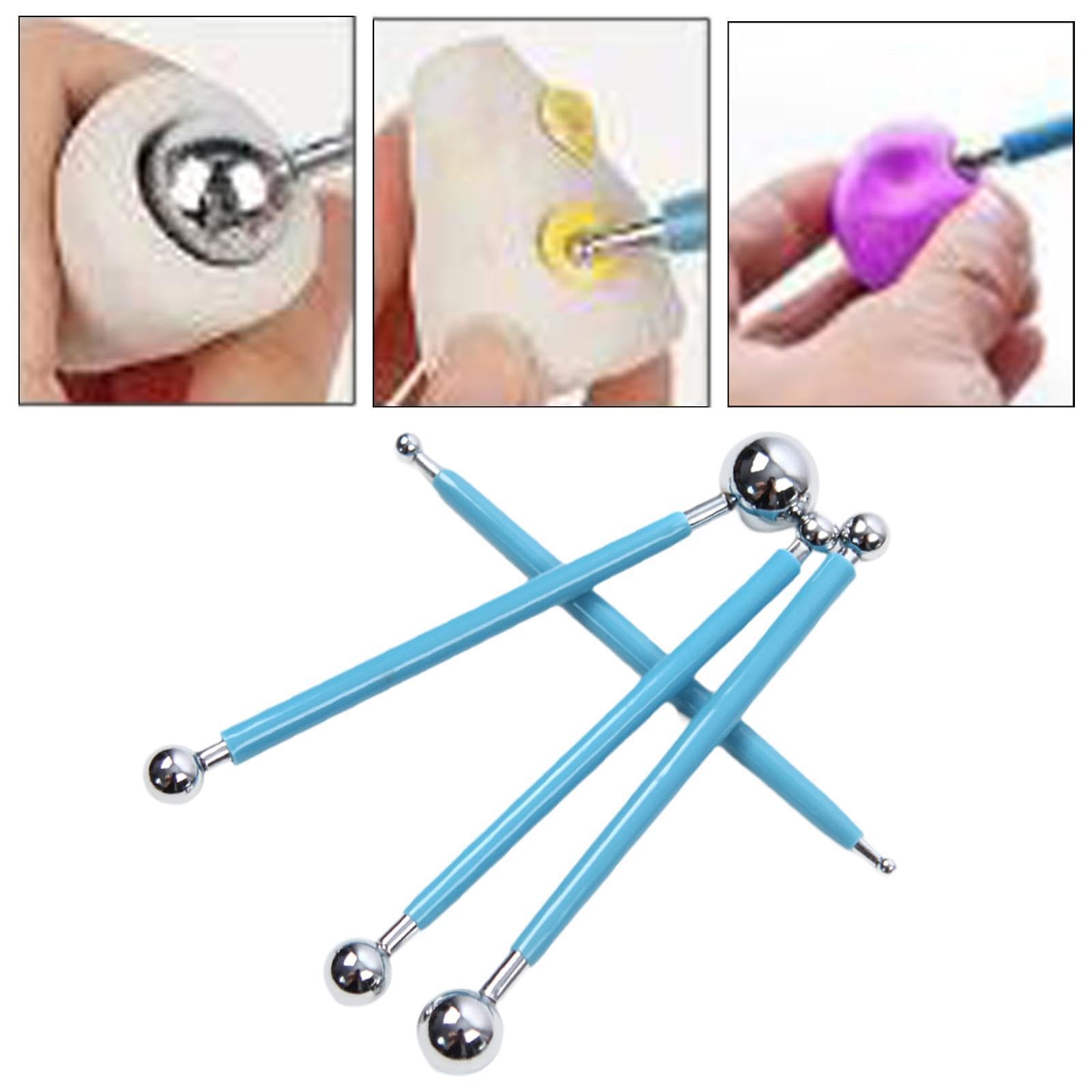 F Fityle 3x 4 Punzoni a Sfera per Puntinatura, Punzone a Sfera per Goffratura di Motivi, Strumento per Modellare E Scolpire