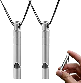 2 Stück Trillerpfeife Laut Notfall,Whistle,Notfallpfeife,Signalpfeife,Titanlegierung Material,120 dB Hohe Lautstärke,Geeignet Für Outdoor-Camping,Überleben,Wandern In Der Wildnis Und Andere Notfälle