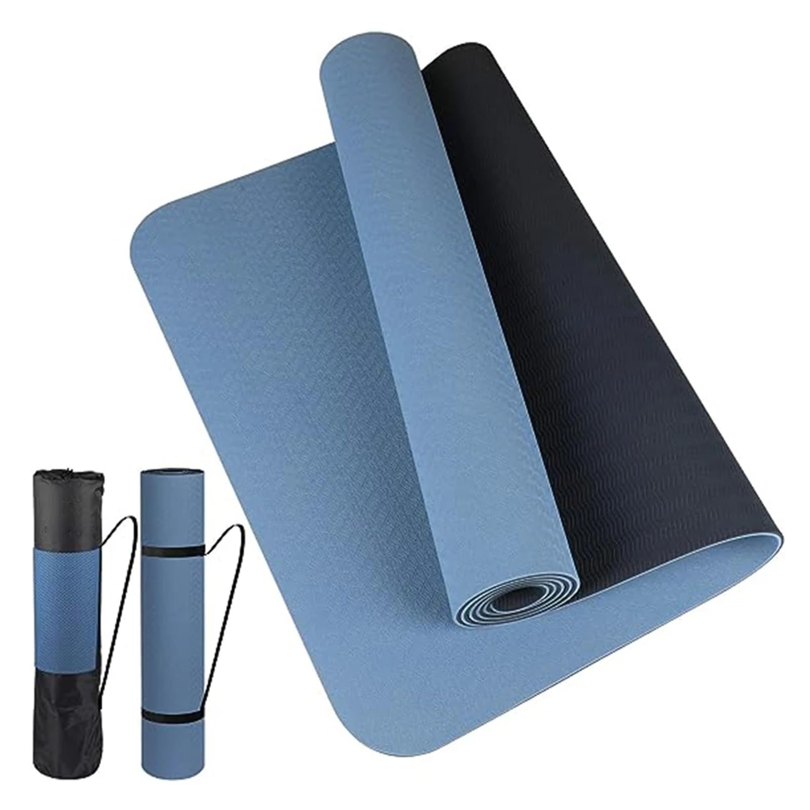 Tappetini Yoga Tappetino Yoga Spesso Bicolore, Antiscivolo, Movimento for Il Fitness nella casa del Pad(Pink Grey)