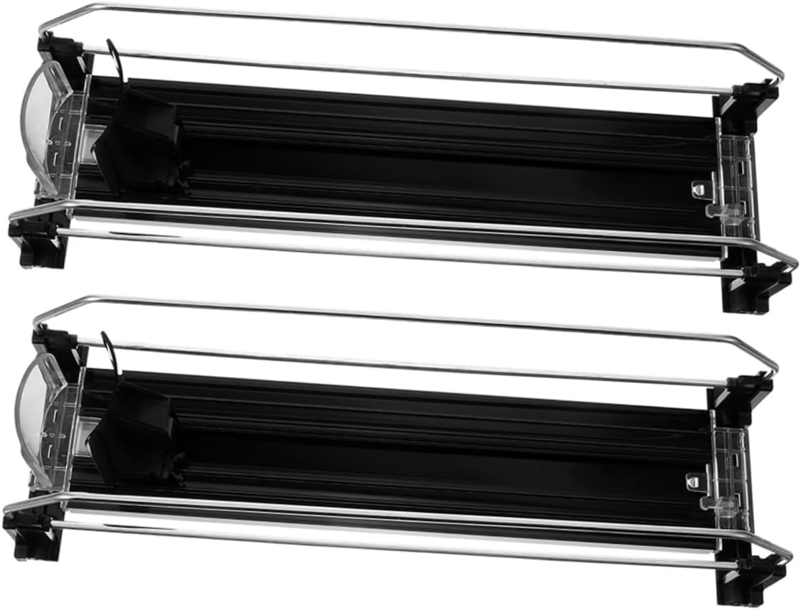 Lurrose 2pcs Automatic Beverage Pusher Can Organizer for Refrigerator Smooth Surface Stable Performance Easy Install Fridge Soda Dispenser Storage