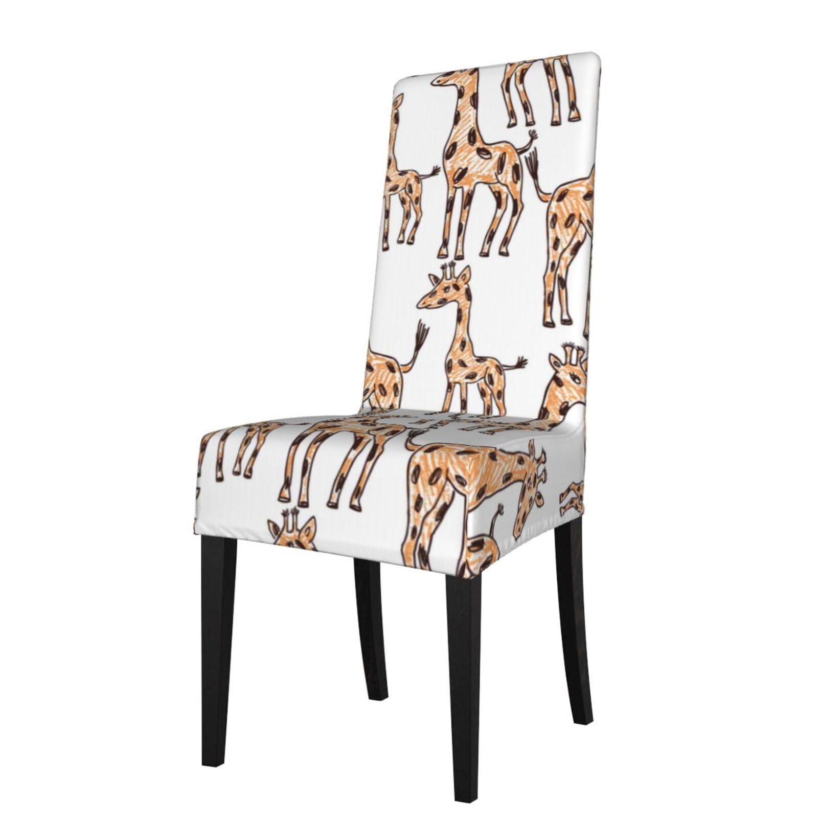 Lkymoh As Picture Giraffe Background, Chair Covers Stretch Chair Slipcovers For Dining Room, For Party Pet Protection Universal Fit Soft Polyester
