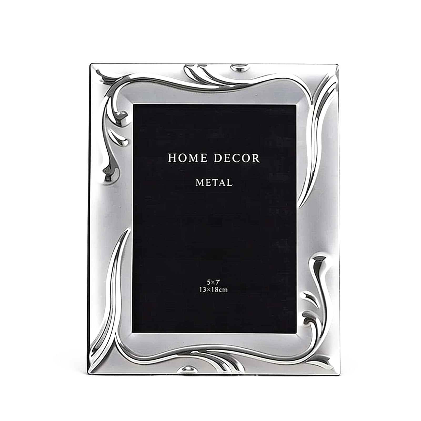 Metal Horizontal Photo Frame Vertical Tabletop, Wide-Border Series Silver for 5" to 8" Photos(Silver,6-inch)