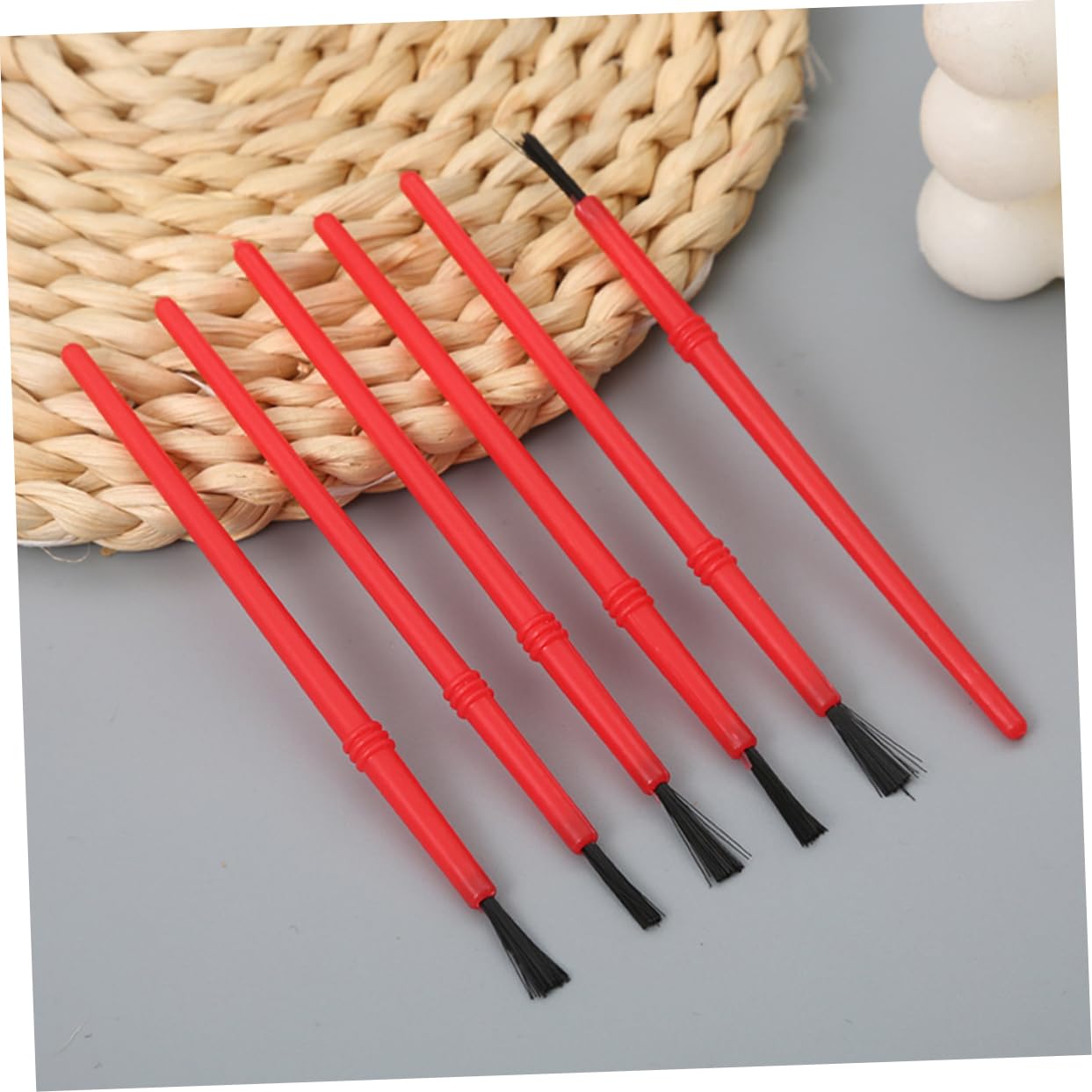 OSALADI 5 Sätze Kinderbürsten Pinsel Kunst Wohnung Zeichnung Miniatur Aquarellbürste Malutensilien Kleine Bürste Kleine Bastelfarben Nylon Rot 100 Stück * 5