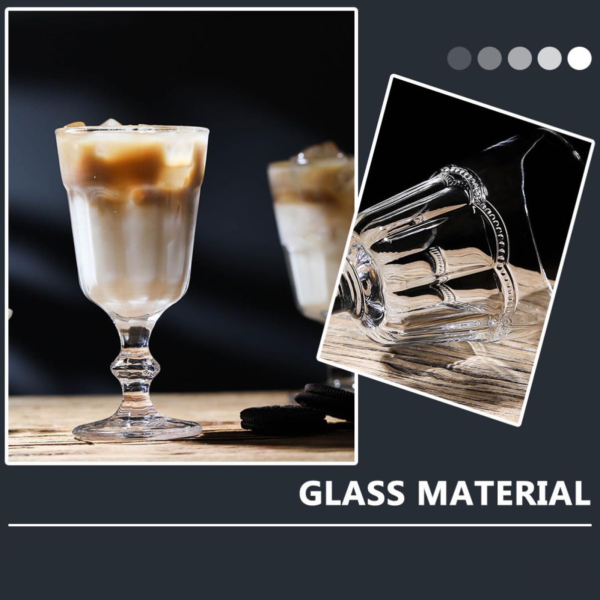 OUNONA 2 Sätze Glasbecher Eisbecher Tragbar Groß Flöte Unzerbrechlich Hoch Bruchsicher Isoliert Rot Party Stiel Dessertbecher Getränkebecher Snack Servierbecher 2 Stück * 2