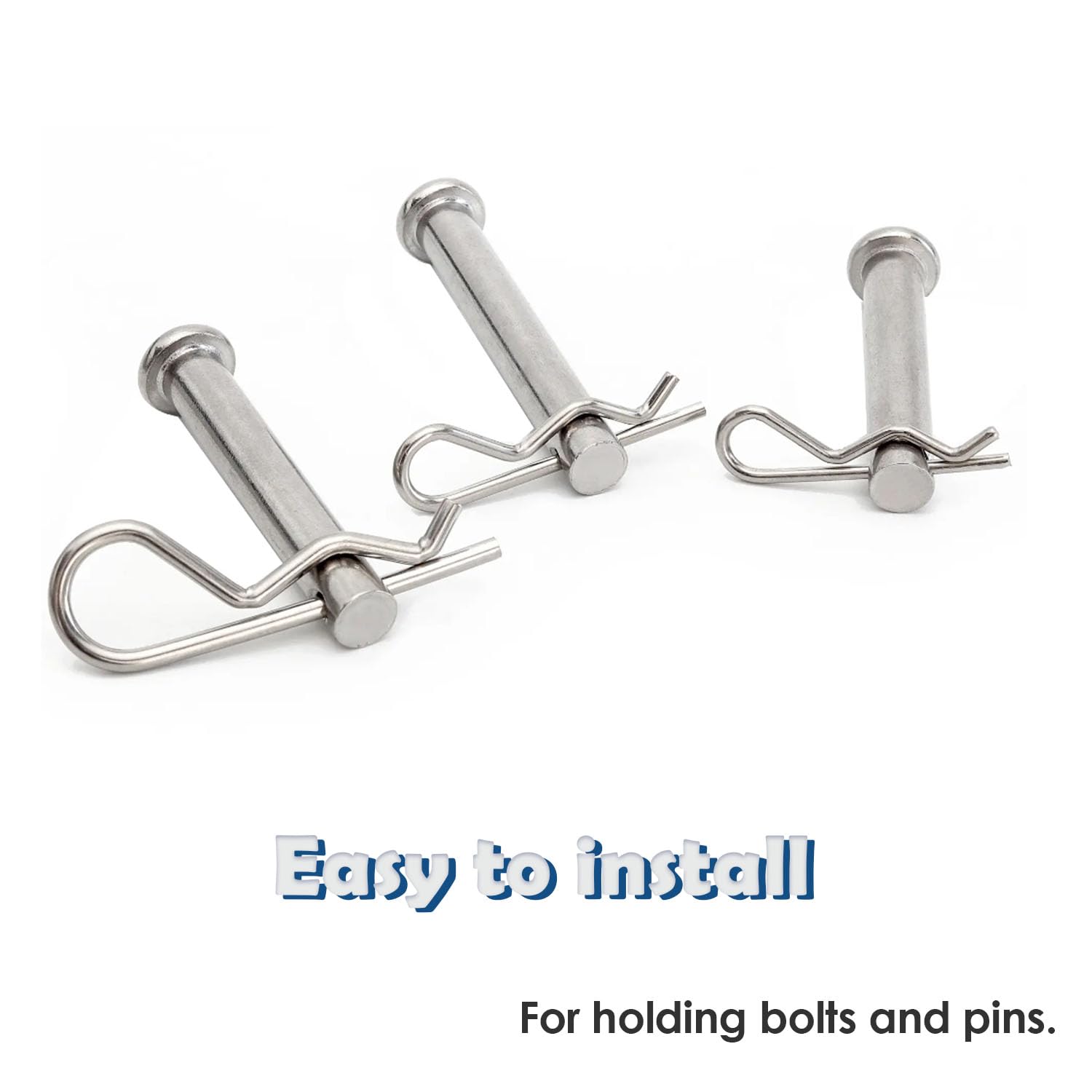 95PCS 7 Sizes Stainless Steel Hitch Pin Clip Assortment Kit R Shaped Cotter Pins Fastener Clips OLA031