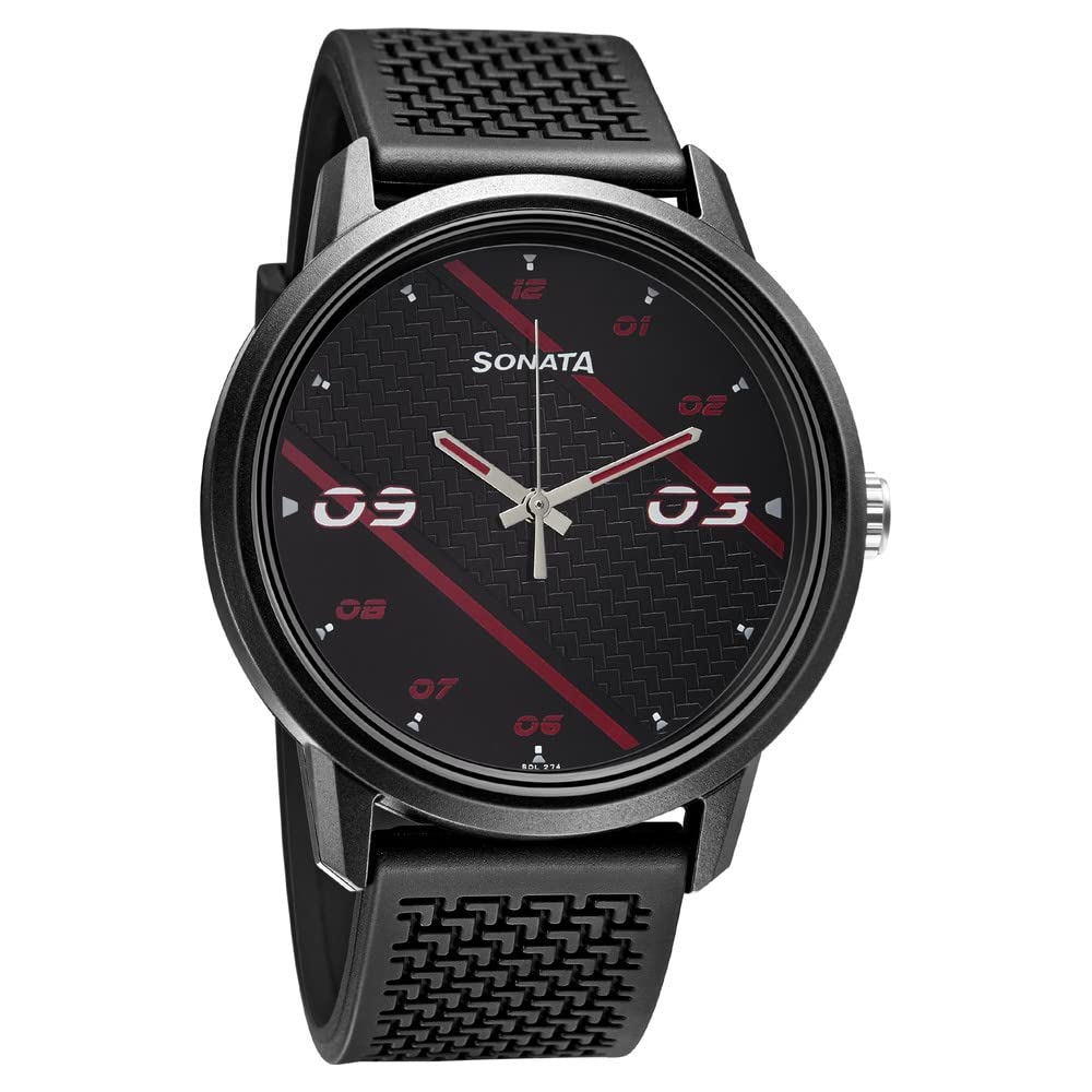 Sonata Quartz Analog PU Strap Watch for Men-NS77085PP10W (B0BS3KF6W9) Amazon Price History, Amazon Price Tracker