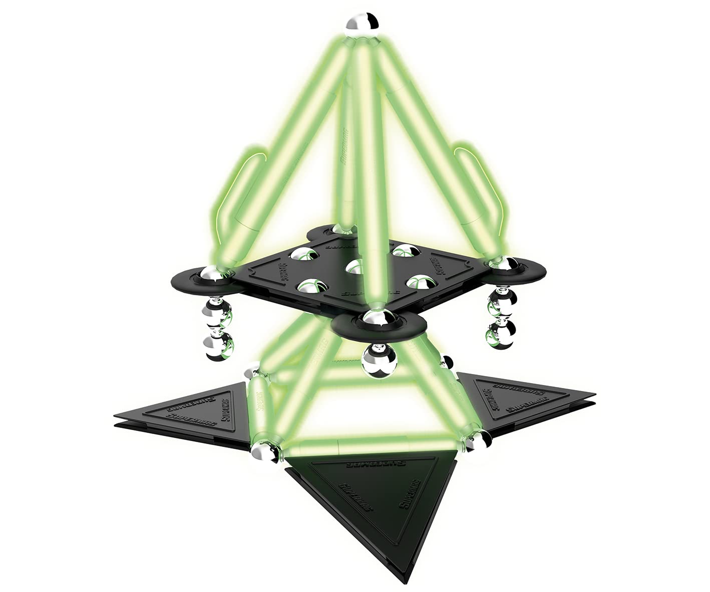 Happy People Supermag GlowStix – 10-teiliges Magnetisches Konstruktionsspielzeug | Leuchtende Magnetstäbe Für Kreatives Bauen