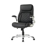 Nouhaus +Posture Ergonomic PU Leather Office Chair. Click5 Lumbar Support with FlipAdjust Armrests. Modern Executive Chair and Computer Desk Chair (Black)