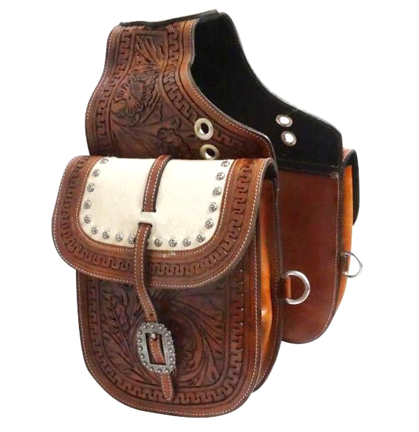 Western ME-WSB-015 Sac de selle en cuir pour cheval Fait