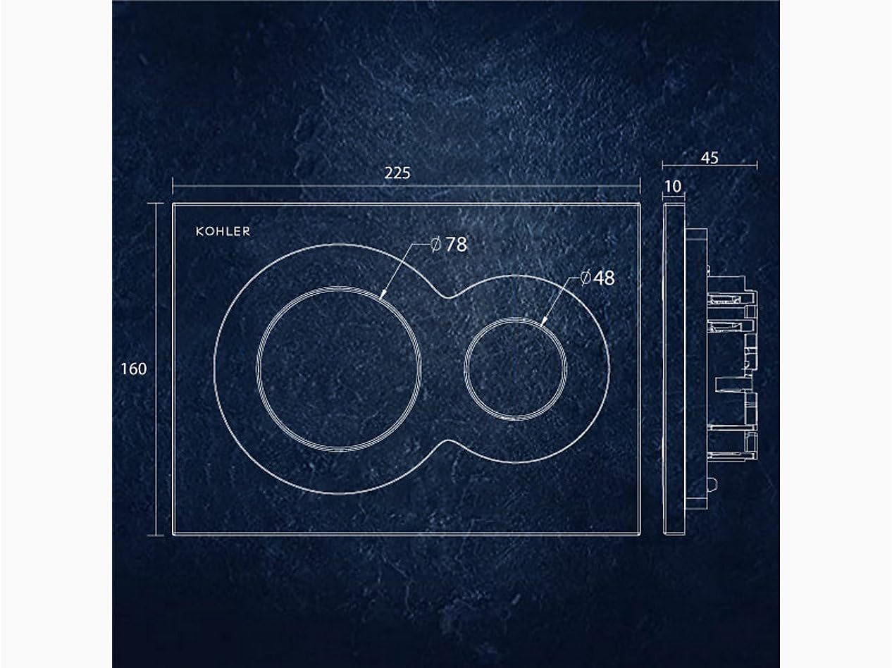 KOHLER LYNK Pneumatic Dual-flush Faceplate in Polished Chrome color compatible with Kohler Pneumatic in-wall tank or cistern tank — Amazon image 9