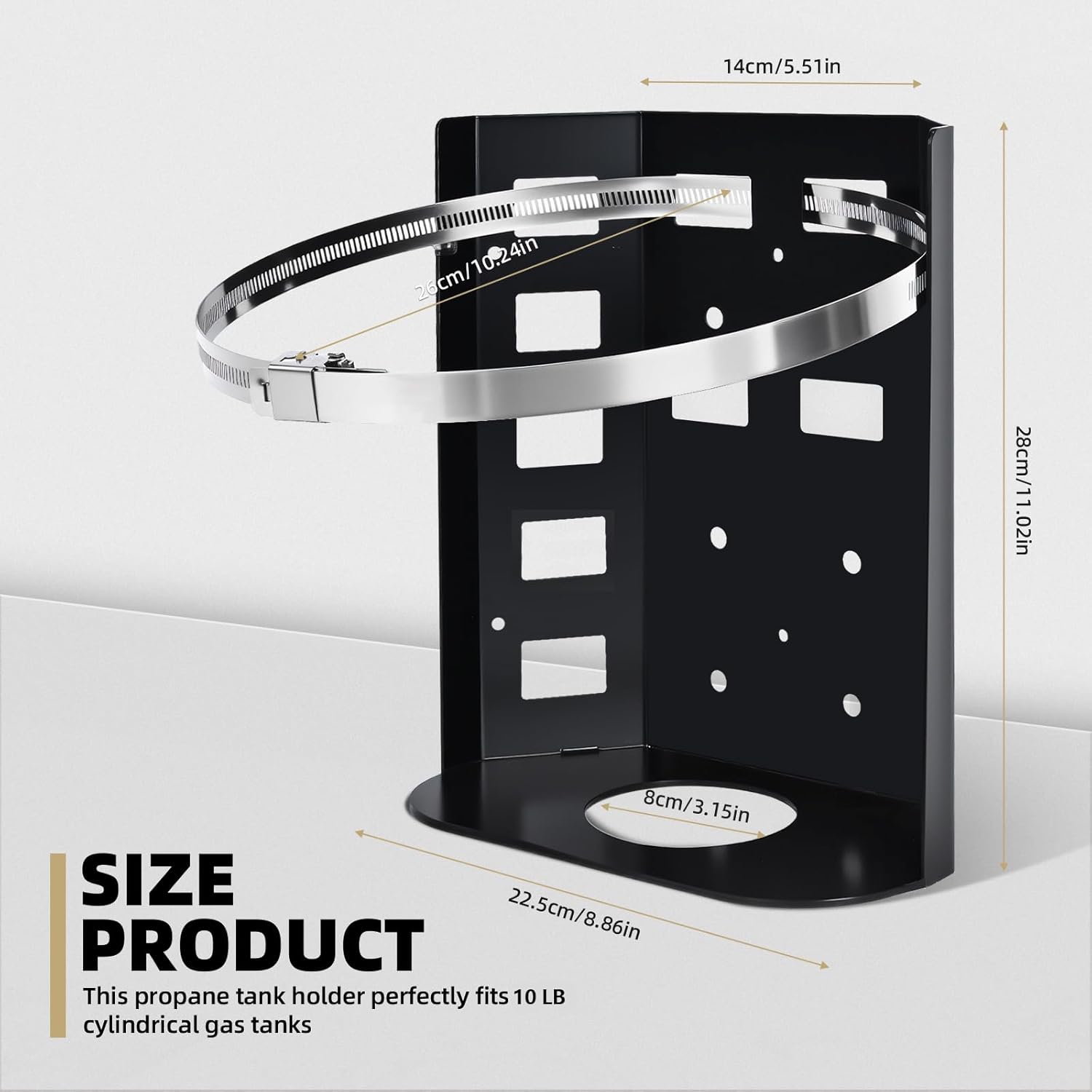 Heavy-Duty Propane Tank Holder – Fit for High & Low Tanks, Compact Space-Saving Design with Rubber Protection, Corrosion-Resistant Steel for RVs, Trailers, Campers Boat & Outdoor Use (FBA-BIG)