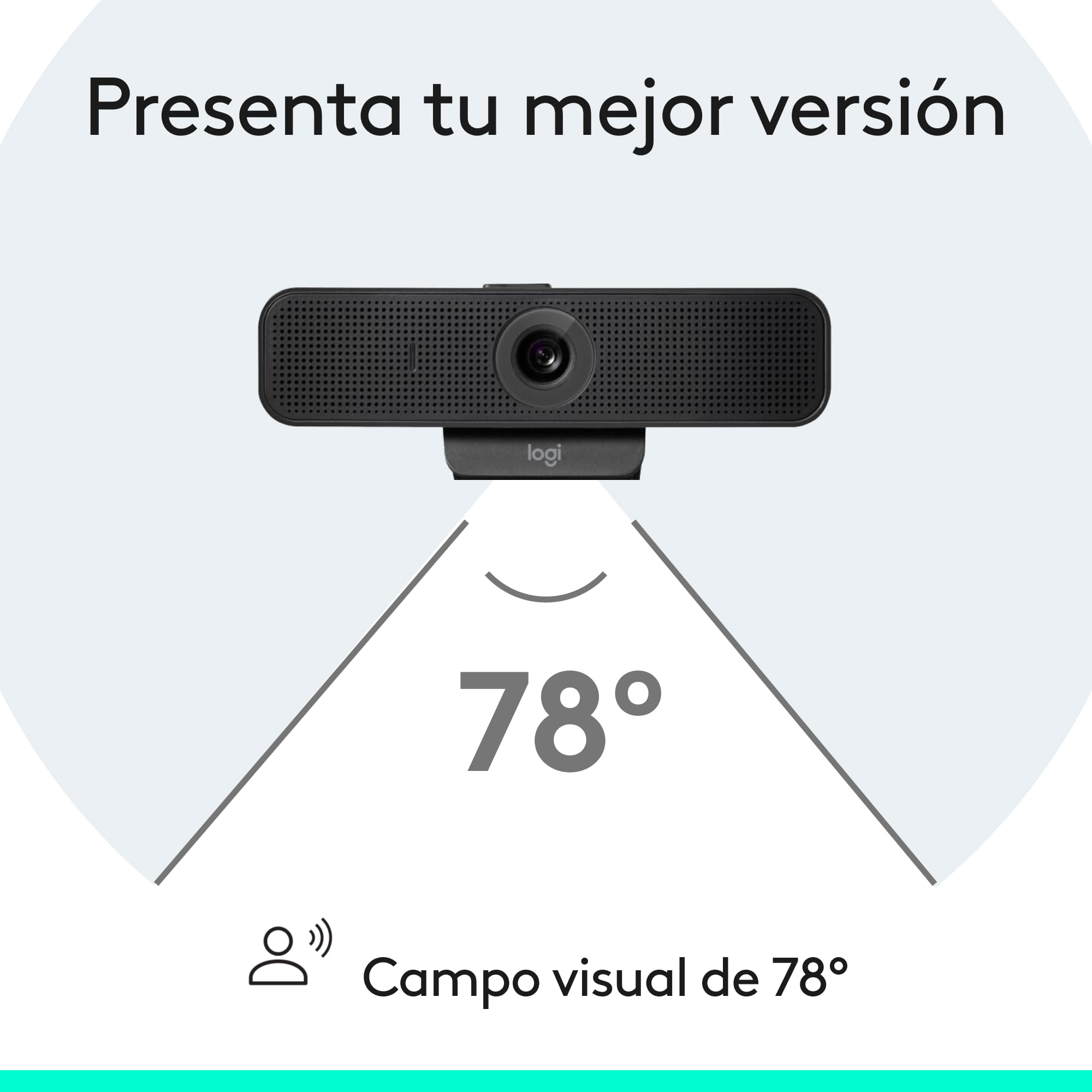 Logitech C925e, Webcam empresarial, Video HD 1080p/30fps, corrección de luz, Enfoque automático, Audio Claro, Obturador de privacidad, para Microsoft Teams, Google Meet, Skype, WebEx, Cisco - Negro