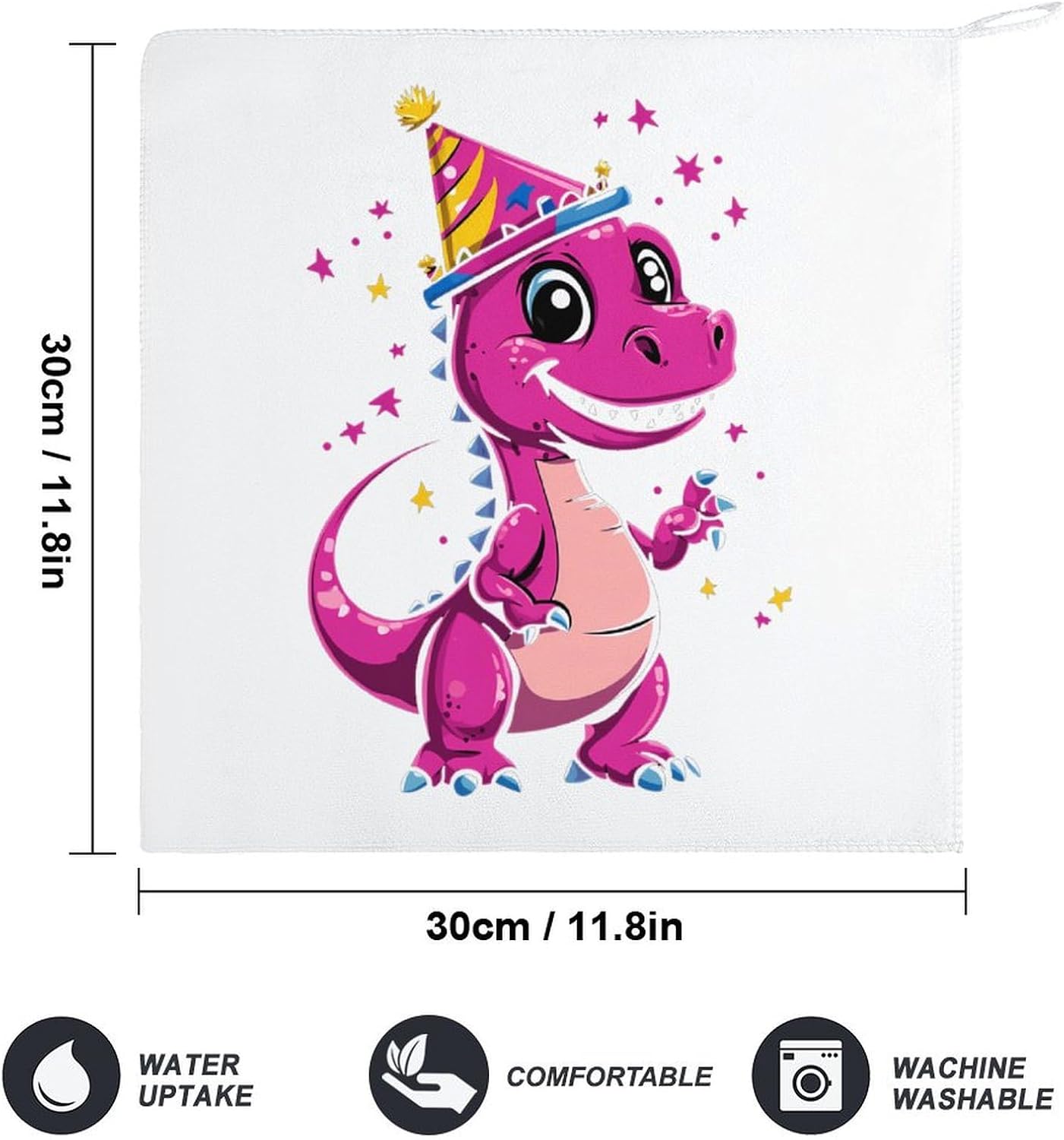 Birthday Dinosaur Party Towel Hand Towels Decorative Towel for Bathroom Kitchen Shower Gym 4PCS