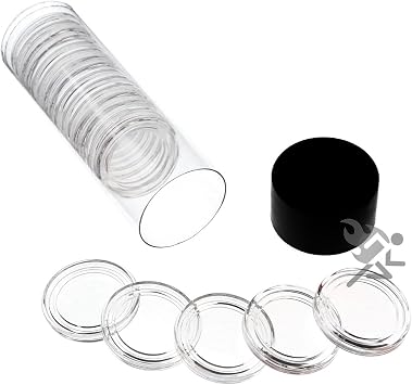 Black Lid Capsule Tube & 20 A22 Direct Fit Coin Holders for 1/4oz Gold Eagles
