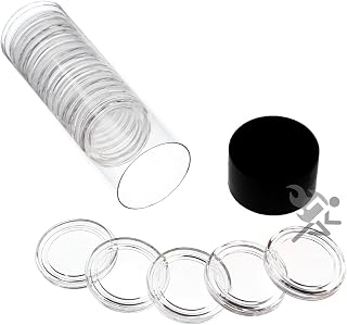 Air-Tite 20 A22 Direct Fit Capsules & Black Tube for 1/4oz Gold Eagles | Fits 1/4oz Gold Eagle & Platinum Eagle. ID 22mm x 1.57mm, OD 30.94mm. Black cap lid.