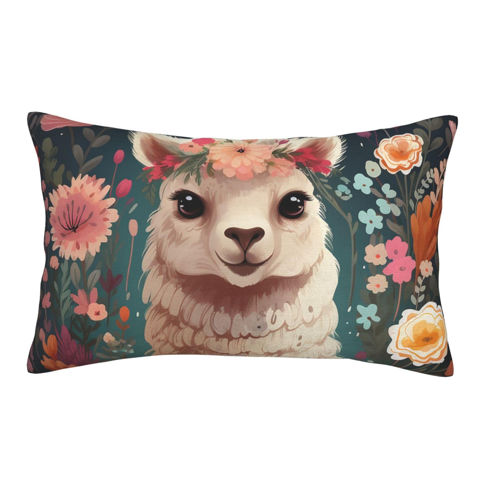 Velvet Pillowcases 16"x24" Ultra Soft Breathable Pillow Cases, Luxury Fuzzy Throw Pillow Covers with Zipper, Flower Alpaca Pillow Shams All Seasons Decorative Cushion Cases for Couch
