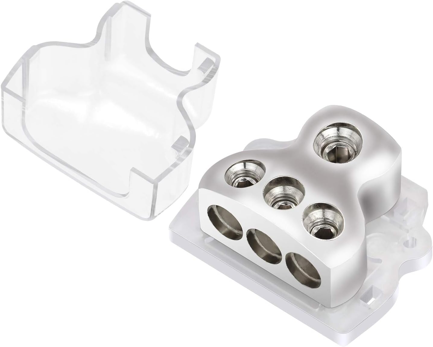 Temank 3 Way Power Distribution Block 1x 0 Gauge in / 3 x 4 Gauge Out Amp Power Distribution Ground Distributor for Auto Car Audio Splitter 2pcs (3 Way)