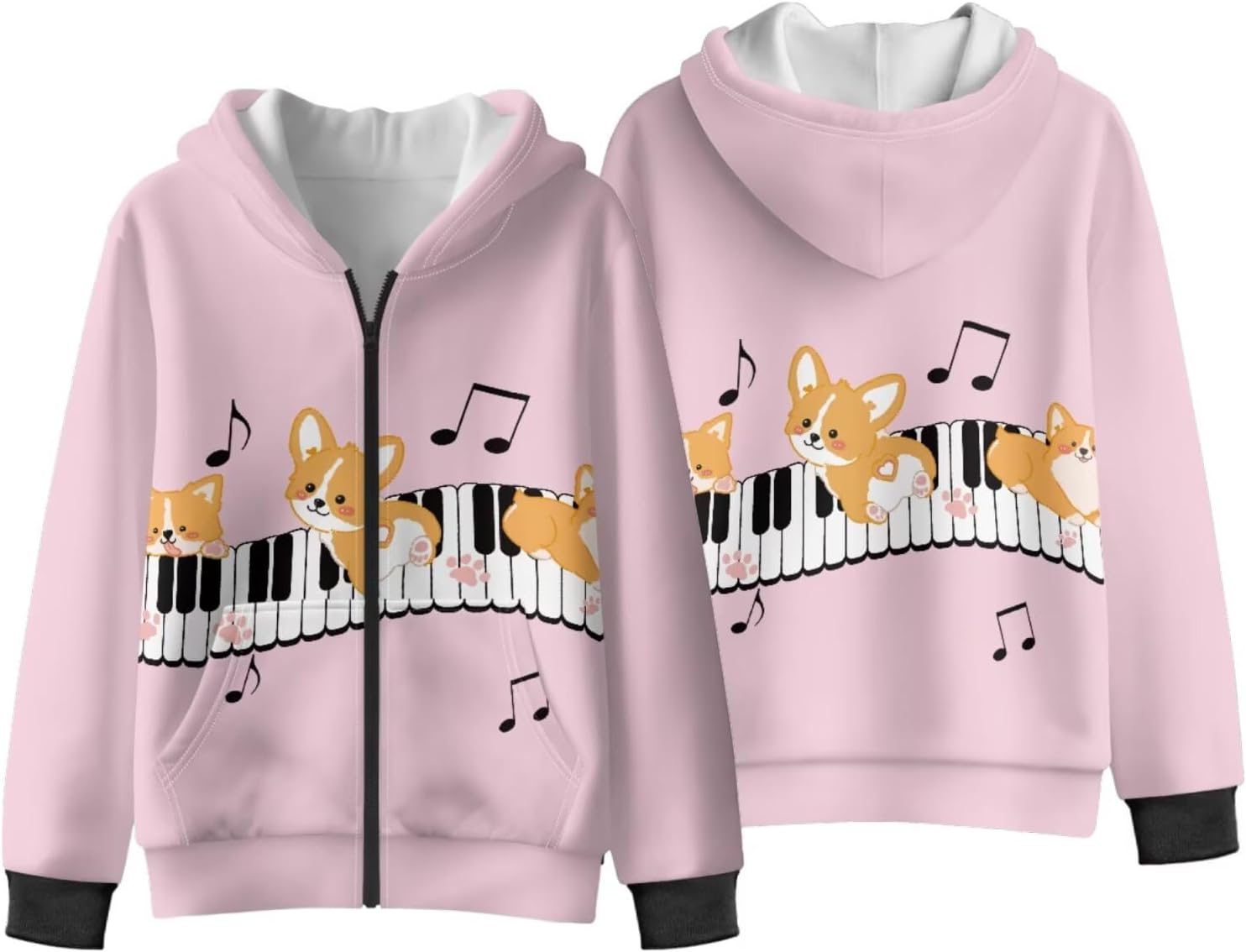 Girls Full Zip Hoodie Fleece Long Sleeve Hooded Sweatshirt Fall Winter Warm Jacket with Pockets for Kids 6-16Y