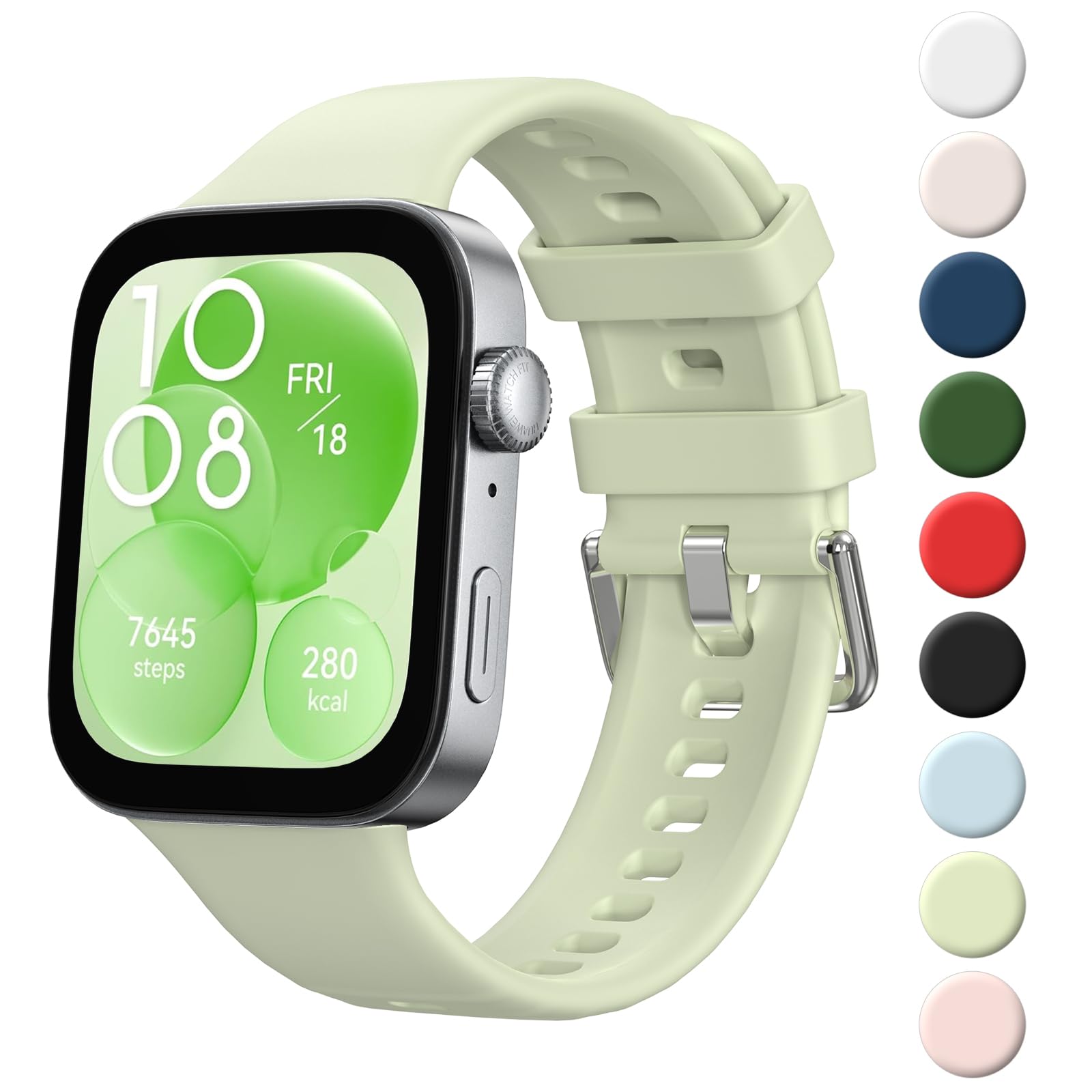 Silicone Band for Huawei Watch Fit 3 Strap(Not for Watch Fit/Fit2) Lightweight Sport Wristband Intended for Huawei Fit3 Strap (Green)