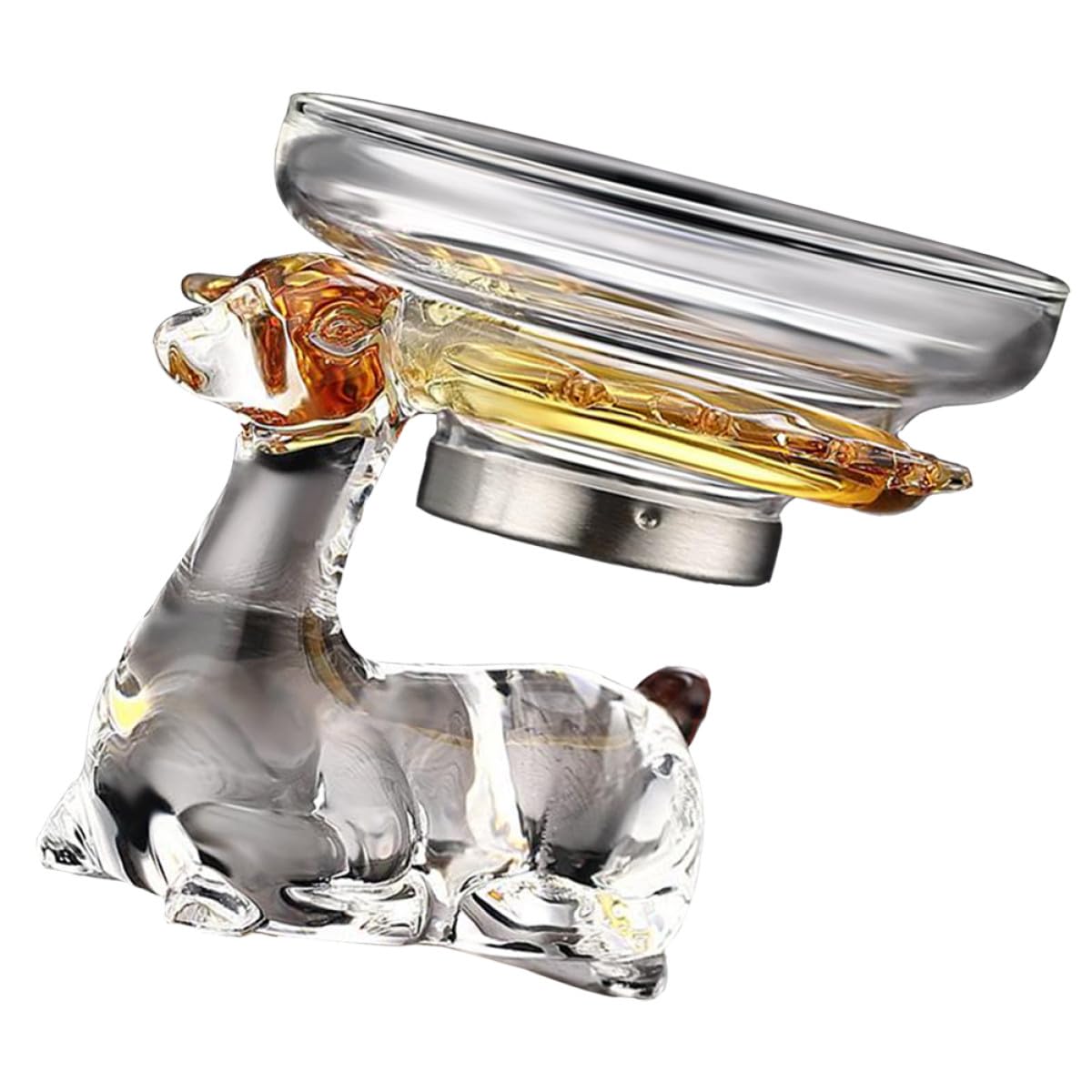 Homoyoyo Infusor de Té Decorativo de Cristal Resistente al Calor Base Creativa Filtro para Hojas de Té Accesorio Casero Juego 1 Pieza Adecuado para Preparar en Casa