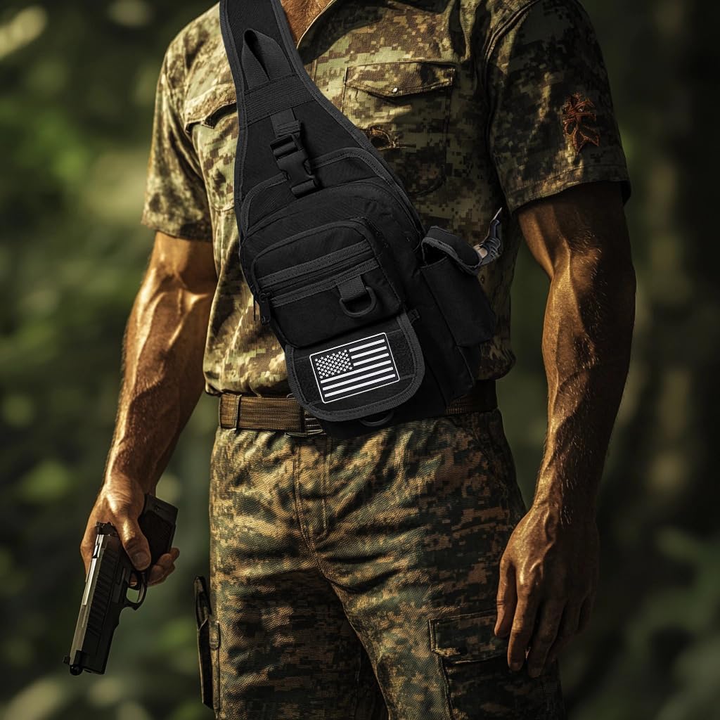 CCW Sling Bag Gun Crossbody Bag Everyday Carry Shoulder Bag Mens EDC Chest Bag - Image 7