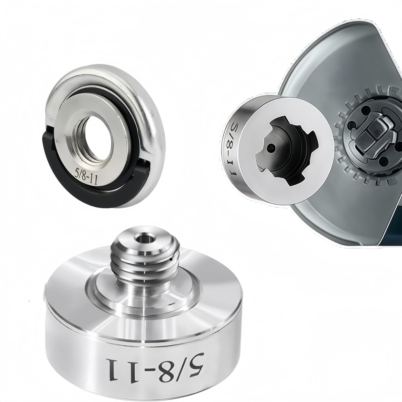 XLOCK to 5/8"-11 Thread Adapter Kit with,Aluminum Alloy Thread Xlock Adapter Kit,Quick Change Nut,Suitable for Xlock Angle Grinders, Convert and