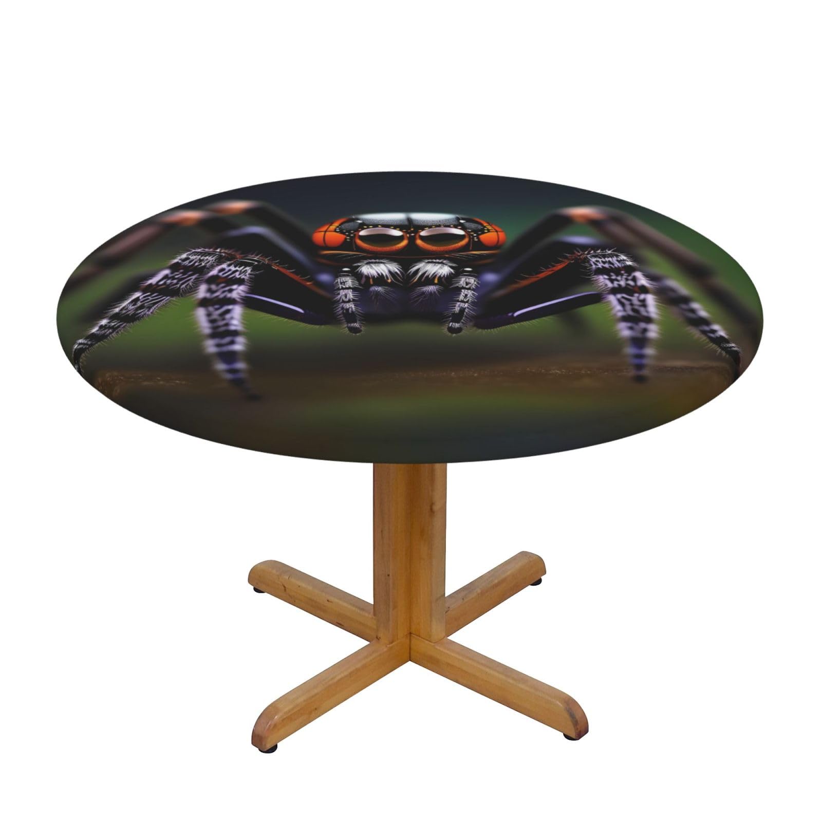 ZQYTGFDC Tropical rainforest spiders M Decorative Round Tablecloth Waterproof Anti Stain Oil Proof Size for 40 50 inch