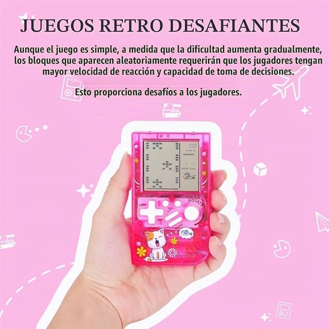 Foto 3 de 7 de CZT Creativo transparente pequeña máquina de ladrillos Consola de juegos retro Consola de juegos portátil…
