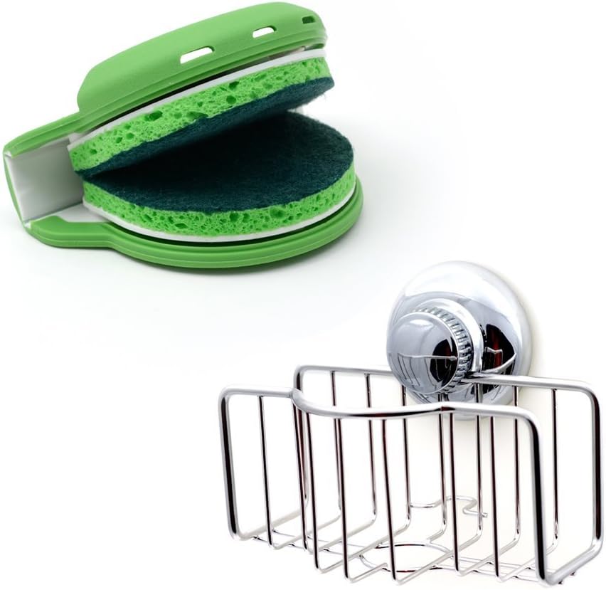 Skrub™ Knife Cleaner Combo Pack by Kitchenwise | Meadow Green | Includes Skrub Knife Cleaner & Holder | Safely Clean Knives, Blades, Cutlery & Utensils.