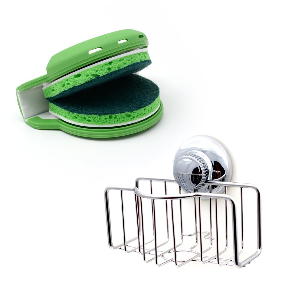 Skrub™ Knife Cleaner Combo Pack by Kitchenwise | Meadow Green | Includes Skrub Knife Cleaner & Holder | Safely Clean Knives, Blades, Cutlery & Utensils.