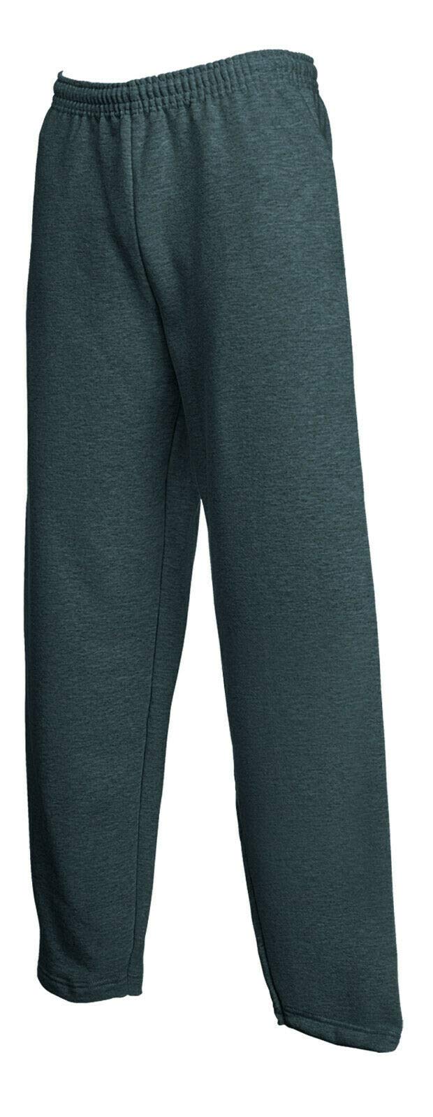 Fruit of the Loom Open Leg Jogging Bottoms, Darkheather, XL