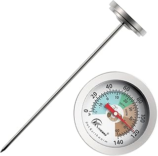 HONUNG Soil Temperature Gauge, Garden Soil Thermometer, Stainless Steel Soil Temperature Thermometer, Outdoor Temperature Thermometer, Ground Temperature Thermometer