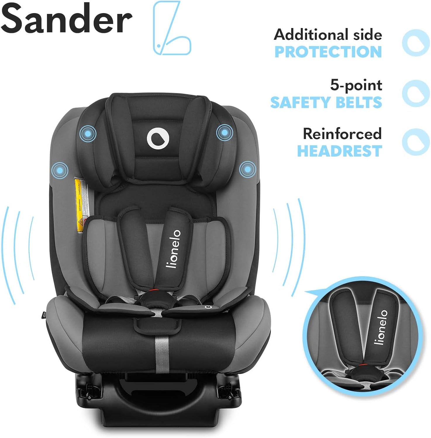 Lionelo Sander Car Seat with weight range 0-36 kg