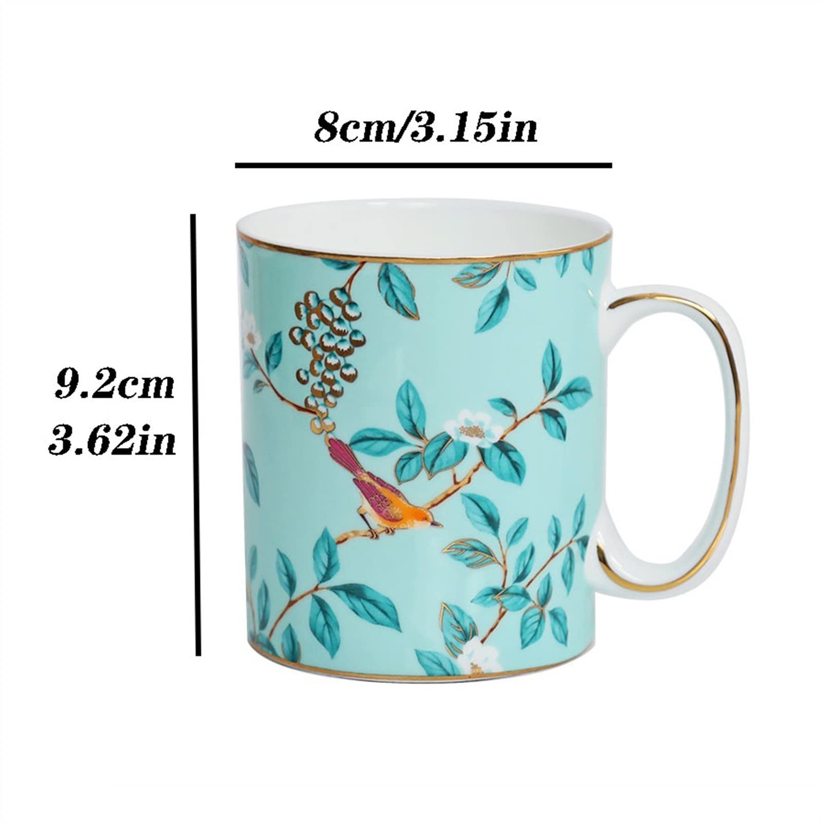 Filiżanki 350ML wykwintny kubek z porcelany kostnej kubek do mleka owsianego ręcznie malowany kubek śniadaniowy do kawy odpowiedni do domu i biura Filiżanka Napój Kawy