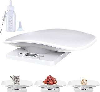 Digital Pet Scale with Bottle, 33lb/15kg Small Animal Scale Food Scale Grams and Ounces, Vegetables Fruits Kitchen Electronic Weight Scale, for Kitten/Puppy/Hamster/Little Bird/Rabbit