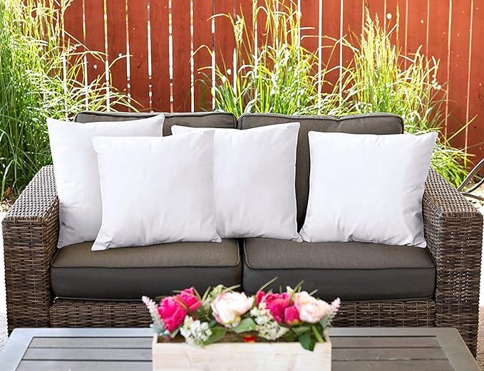 RAHALIFE Throw Pillow Insert 45x45 cm/18x18 inch White Pack of 4 |Cushion Filler Outer Cover 70 GSM Filling 400 gm Home Decor Sofa Bed and Couch Pillows Indoor Decorative Pillows Square Pillow