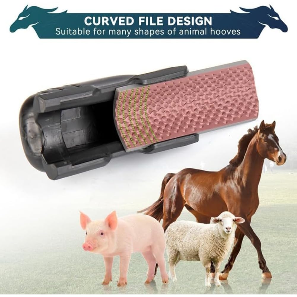 Hufschneidewerkzeug mit feinen Zähnen - Hufraspelfeile Griff für Ziegenpferde, Schweine und andere Tierhufe