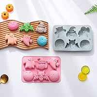 Vista 5 de Moldes de silicona espeluznantes de dibujos animados, paquete de 2 moldes de elfo temáticos de Halloween para velas de aromaterapia, pudín