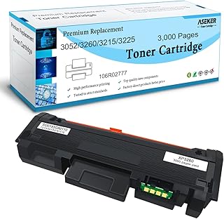 Aseker Compatible Toner Cartridge for Xerox Phaser 3052 3260 3260di 3260dni WorkCentre 3215 3215ni 3225 3225dni Printers High Yield 3000 Pages 106R02777 (Black, 1-Pack)