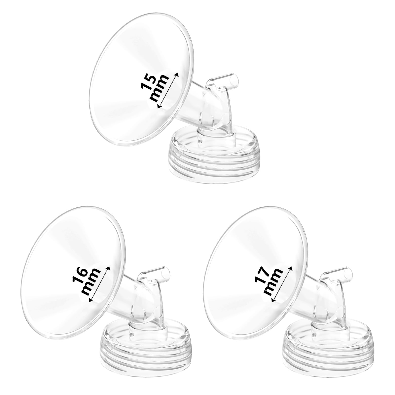 Photo 1 of BDICOVE 3-Piece Breast Pump Flange Set (15/16/17mm)