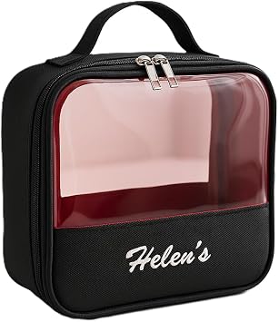 PVC Transparent Travel Makeup Cosmetic Bag (Black)